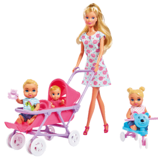 Lalka Simba Steffi Love Mama w Pokoju Dziecięcym z 3 dzieci 28 elem.